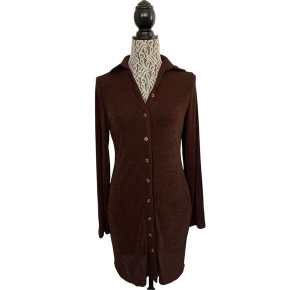 Peppermayo Ring My Bell Mini Dress in Chocolate Brown Size‎ 8 - Picture 4 of 12